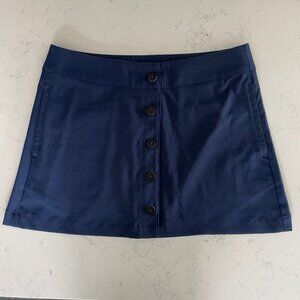 Puma Pounce Casual Button Up 100% Poly Mini Skirt w/o Liner Navy Blue Sz 6